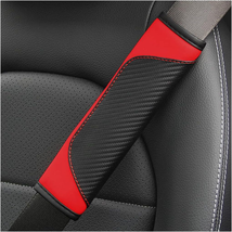 2PCS Car Seat Belt Cover, Carbon Fiber Safety Seatbelt Shoulder Strap Covers, Br - £11.84 GBP
