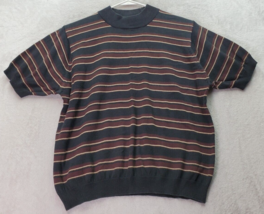 Charter Club Sweater Women Petite Small Navy Multi Striped Knit Cotton Mock Neck - £12.33 GBP