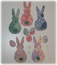 Vintage Feedsack Quilt Trip Around the World Peeps Bunnies Applique Die ... - £12.13 GBP