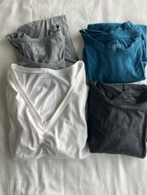 Women&#39;s Long Sleeve T Shirts Teal Gray White Lot 4 Large - $29.66