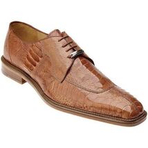 Mens Belvedere New Exotic Siena Genuine Ostrich Leather Burned Amber Brown 1463 image 3