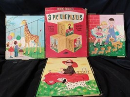  Vintage 3 puzzle Pack 1959 in box Whitman  12" x 10" - $14.01