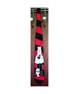 Dilbert &amp; Dogbert Comic Strip Silk Black and Red Striped Necktie - $16.14