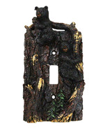 Set of 2 Rustic Forest Black Bears Climbing Tree Single Toggle Switch Co... - $29.99