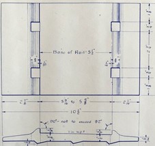 1950 Railroad Bangor Aroostook Ribbed Bottom Canted Tieplate Blueprint DWDD14 - £65.14 GBP