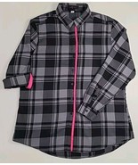 Pearly Vine Shirt Womens XL Roll Sleeve Button Up Long Sleeve Plaid Flannel - £19.46 GBP