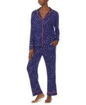 Refinery29 Womens Printed Notch Collar Pajama Set,Printed Navy,Medium - £65.78 GBP