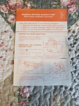 Gen Motors Washer Pump **Installation Instructions Only** 11/92 - €3,39 EUR