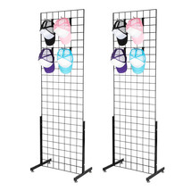 2Pcs 6&#39; X 2&#39; Wire Grid Panel Wall Tower Stand Retail Display Rack W/Hook... - £95.33 GBP