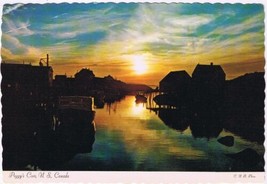 Postcard Sunset At Beautiful Peggy&#39;s Cove Nova Scotia NS - £3.04 GBP