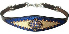 Showman Leather Wither Strap w/ Gold / Royal Blue Metallic - £113.12 GBP