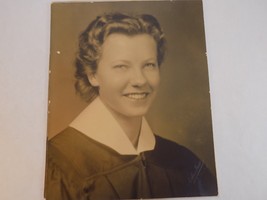 Vintage Photograph 8&quot; X 10&quot; Young Smiling Woman Ms. Florence Kunzer Pre Marriage - £6.96 GBP