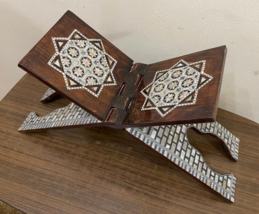 Handmade, Quran Stand, Wooden Book Stand, Islamic Home Decor, Inlaid Shell 20&quot; - £227.14 GBP
