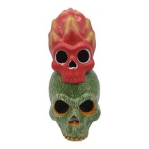 Hyde and Eek! Light Up Dragon Fruit &amp; Cantaloupe Skulls Halloween Decor NWT 2021 - £21.75 GBP