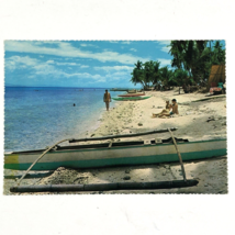 Vintage 1960&#39;s Mactan Island Philippines Marigondon Beach Resort men sunbathing - £5.63 GBP