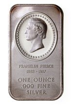 Franklin Pierce Von Madison Ungebraucht 1 Oz. Silber Kunst Barren - $81.67