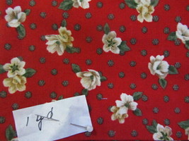 London Collection 1 Yd Rose &amp; Hubble Red Floral Cotton Fabric - £5.42 GBP