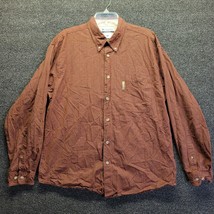 Columbia Men&#39;s XL Shirt Long Sleeve Button Front Orange Black Plaid - £15.19 GBP