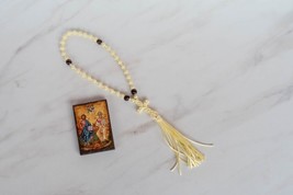 33 knots Ecru  with wooden beads chotki, Religious Orthodox Christian Ea... - £17.02 GBP