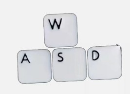 WASD Keys QWERTY keyboard game controls, metal enamel pin, new - $6.16 CAD