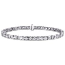 7.25&quot; Round Cut D/VVS1 Diamond Tennis Bracelet 14k White Gold Over 7 Ct Ladies - £156.92 GBP