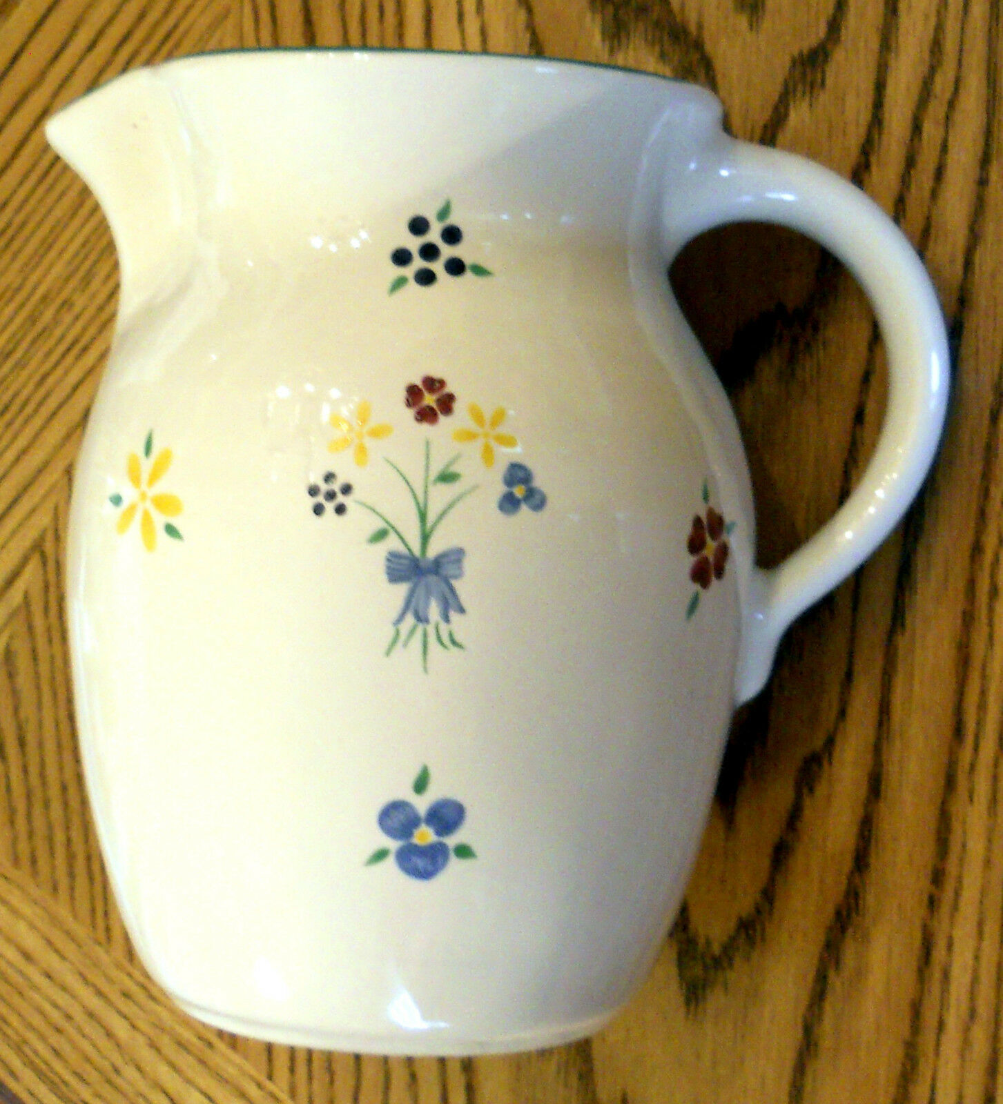 Pfaltzgraff Spectrum Water Pitcher / Beverage Coffee Server Hand Painted Pottery - $19.75