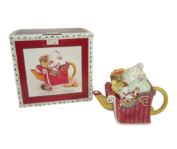 Debbie Mumm Sakura Teapot Jubilation Christmas Santas Sleigh Holiday Mul... - $13.86