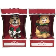 Pet Ornaments Beagle Dog and Cat Christmas by Holiday Time 4.5&quot; New - £13.27 GBP