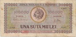 Banknote Romania 100000 lei ianuarie 1947, stare VF.  - $49.00