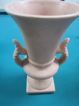 MACCOY - WELLER EARLY POTTERY PINK VASE TWO HANDLES  11 X 6 1/2&quot; - $63.35