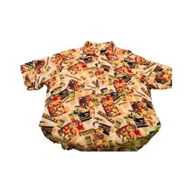 Vintage Carribean Joe Men`s Shirt Rayon Havana Multicolor Short Sleeve B... - £27.37 GBP