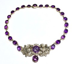 Antique Georgian Rivière Riviere 14k Gold Diamonds Amethysts European pos.French - £10,863.44 GBP