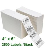2500 4x6 Fanfold Direct Thermal Shipping Labels UPS CERTIFIED USPS fits ... - $45.43