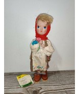Vintage 12&quot; Krakow Handcrafted Polish Folk Art Doll Girl with Braids - £7.84 GBP