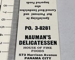 Matchbook Cover  Nauman’s Delicatessen restaurant Panama City, FL  gmg  ... - $12.38