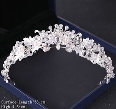 Silver Color Crystal Tiaras And Crowns Wedding Hair Accessories Bridal Crown Tia - £21.45 GBP