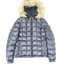 J Crew Jacket Women&#39;s Size Small Black Down Feathers Faux Fur Puffer Coat - £37.76 GBP