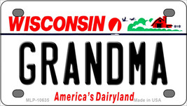 Grandma Wisconsin Novelty Mini Metal License Plate Tag - $14.95