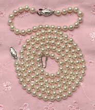 Freshwater Hand-Cultured Shelley 6mm Pearl 31&quot; Necklace 7-1/4 Bracelet Knotted - £53.11 GBP