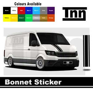 Bonnet Sticker Stripe Graphic Decal For Volkswagen VW Crafter Van SWB MW... - $27.99