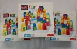 3 New Fisher Price Mega Bloks First Builders 30 PCS Set Learn To Count -... - £38.11 GBP