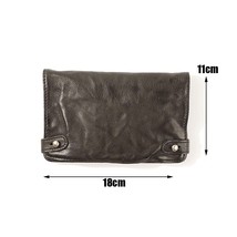 AETOO Vintage sheepskin purse, men&#39;s multi-card ticket clip, large-capacity leat - £62.51 GBP