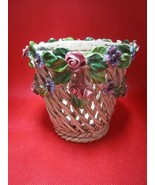 Planter applied flowers made in Italy wavd design 4&quot; - $44.55