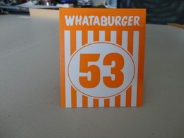 Whataburger Restaurant Tent Table Number #53 lowrider - $19.30