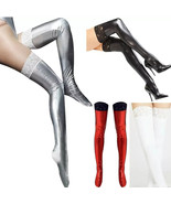 Sexy Women Faux Leather Stockings Over Knee Socks Long Boot Thigh-High p... - €18,76 EUR