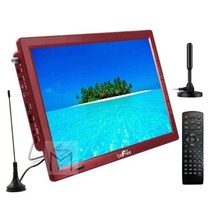 beFree 14&quot; RED Portable Widescreen LED Rechargeable HDMI TV w Warranty SD AV - £74.95 GBP