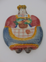 Ceramic Chef Plaque Hand Painted Made in Italy for The Cellar Vintage 90s Kitche - £11.86 GBP