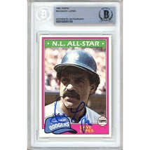 Davey Lopes Los Angeles Dodgers Auto 1981 Topps Signed Card 477 Beckett BAS Slab - £62.92 GBP