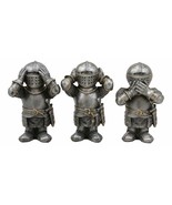 Ebros Set of 3 See Hear Speak No Evil Knights Figurine 4&quot; Tall Suit of A... - $36.99