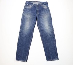 Vtg 90s Tommy Hilfiger Mens 36x32 Distressed Spell Out Straight Leg Denim Jeans - £54.08 GBP